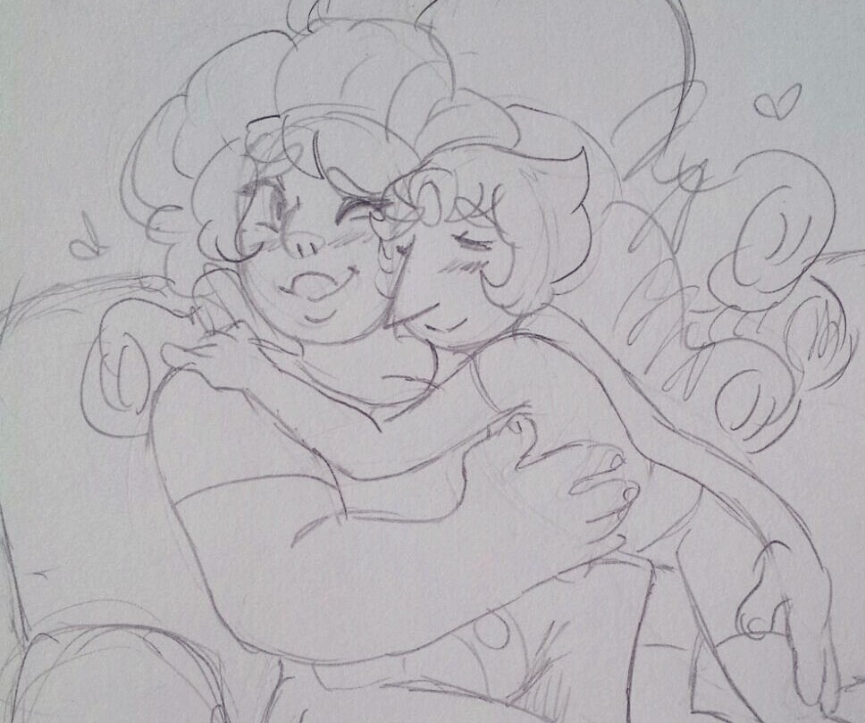 rosesartroom:  cuddle your pink, fluffy wife 