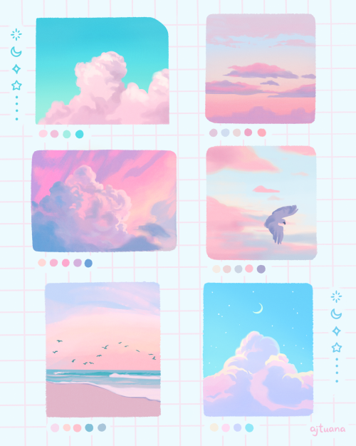 ajtuana:  Calm Skies  30 min. cloud studies  These past few weeks have been stressful and painting clouds help me relax. I hope they help you too and may everyone stay safe and calm   Instagram   Twitter 