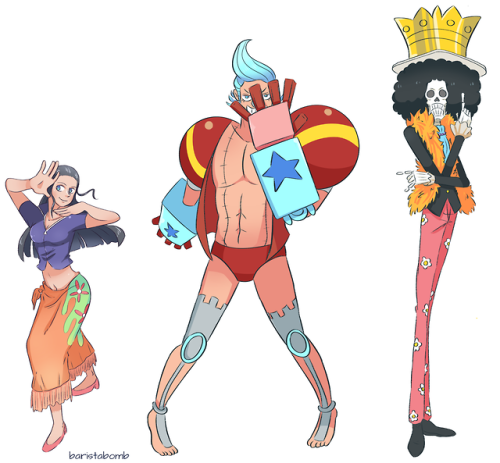 baristabomb-draws: strawhats doing jojo poses! happy one piece day!!!