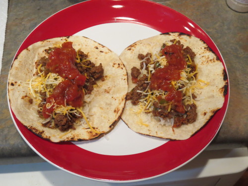 caffeinatedcrafting: Beef Tacos - Simple to make, added a few things to make the beef just a bit bet