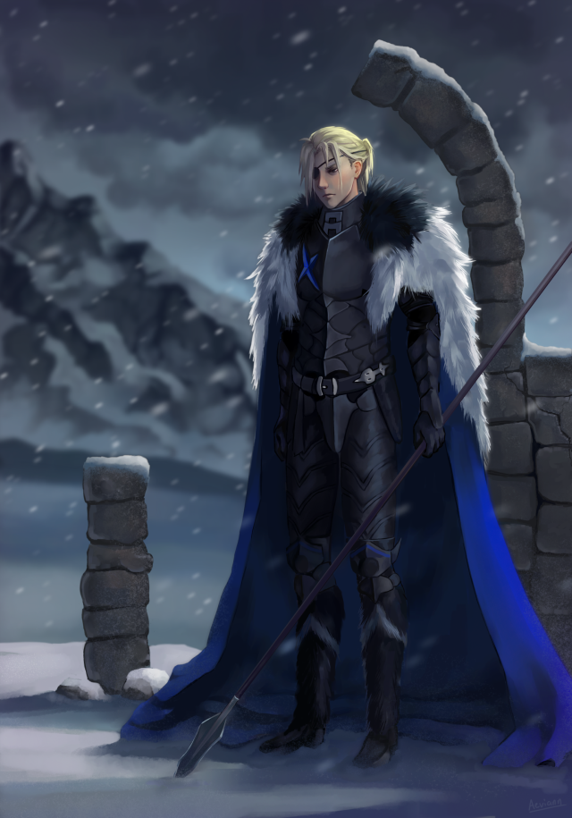sad man in snow