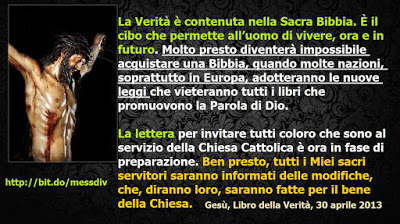 Molto presto diventerà impossibile acquistare una Bibbia….La lettera per invitare tutti coloro che sono al servizio della Chiesa Cattolica è ora in fase di preparazione. September 23, 2020 at 04:00AM
La Verità è contenuta nella Sacra Bibbia. È il...