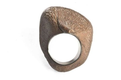 detournementsmineurs:Bague de Gilles Jonemann (2000) en graine de ségou et argent, à la conférence “