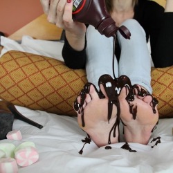 barefootnorthmodels:  Delicious @the_goddess_ariel Ariel wants you to lick the chocolate syrup from her toes … Goddess Ariel wants you to worship her @the_goddess_ariel can be sweet and she can be strict … she will reward you if you reward her and
