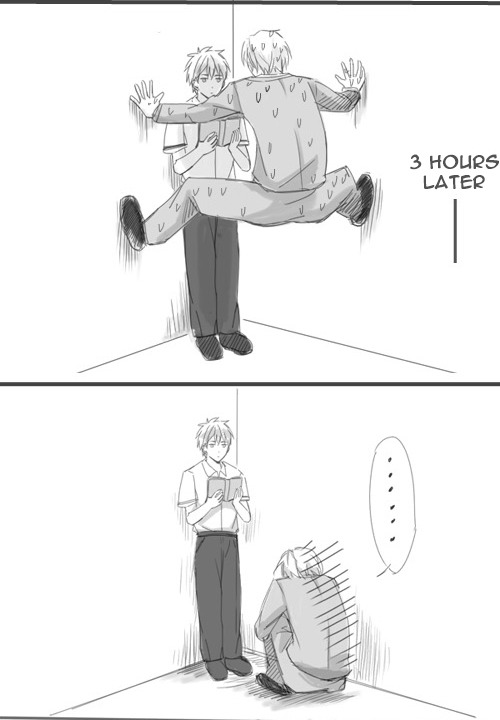 yukimuzic:  Bloopers- Blocking the Corner By: IIy Original Here: http://www.pixiv.net/member_illust.php?mode=medium&amp;illust_id=31020464