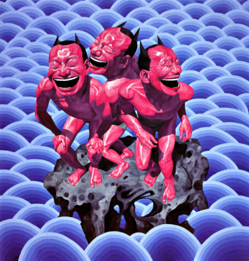 crossconnectmag:  Yue Minjun: Chinese LOL Selfies  Yue Minjun (岳敏君)’s paintings offer a light-hearted approach to philosophical inquiry & contemplation of existence. Drawing connotations to the disparate images of the Laughing Buddha &