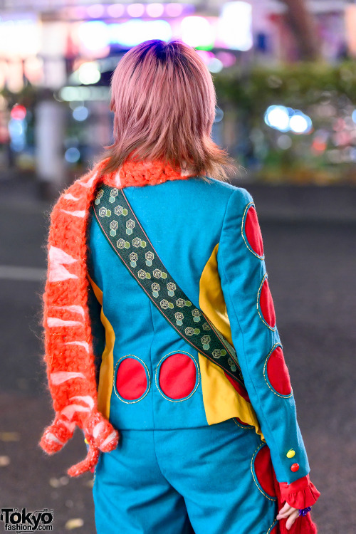 tokyo-fashion:20-year-old Japanese fashion student Saki on the street in Harajuku wearing a handmade