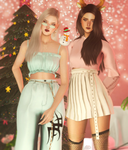All I want for christmas is you Sky (Left): Both Hairs: @antosims / Earrings: @s-sac / Glasses, Neck