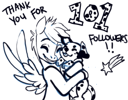 luckystaranswers:  Thanks guys! I hope you all stick around a while!  Eeee so cute! &lt;3 Congrats on the milestone! =3