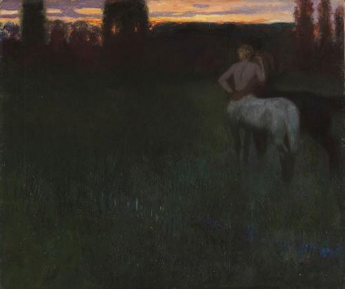 amare-habeo:Franz von Stuck (German, 1863-1928) Sunset, 1891Oil on canvas, 54.5 x 64.5 cm