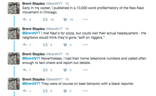 lexaproletariat: Brent Staples on reporting on neo-Nazis.