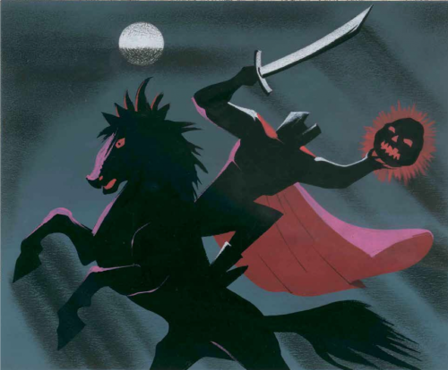 weirdlandtv:Mary Blair concept art for 1949 Disney feature, THE ADVENTURES OF ICHABOD AND MR. TOAD.