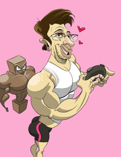 aaronschmit:It’s your steamy, sexy Markypoo, NOW IN STUNNING HD COLOR! WHOOO-well, I still have some work left to do on it.DeviantArt: aaronschmit.deviantart.com/art/2015-02-22-Markiplier-and-Tiny-Box-Tim-WIP-2-515773641  this is awesome