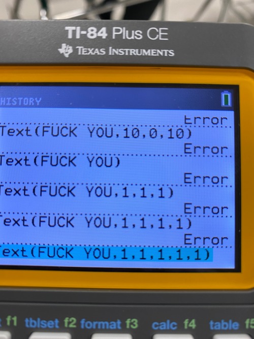 This Was On A Graphing Calculator I Had To Use When I Scrolled Up Through Past Calculations This Is Great