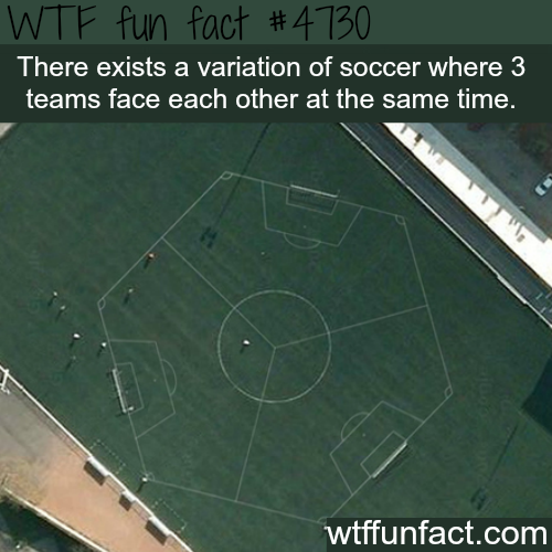 wtf-fun-factss:  Variation of soccer where 3 teams play at the same time - WTF fun