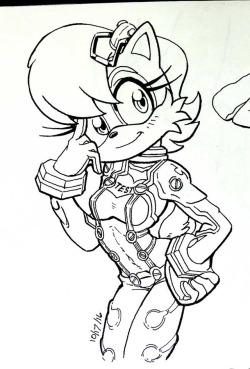 Inktober 2016, Sally In A Plugsuit.  Patreon  •  Ko-Fi •  Tumblr  •  Inkbunny