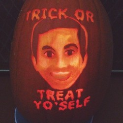 nbcparksandrec:  smartgirlsattheparty:  One of my pumpkins this year :)    Away