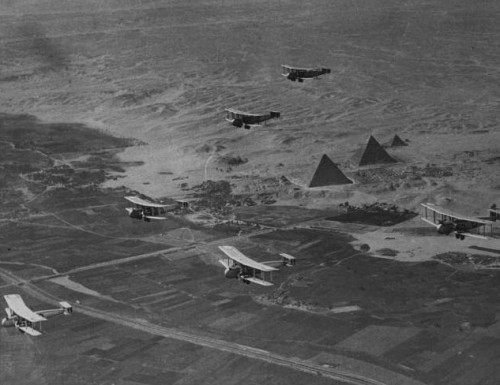 The pyramids at Giza, photographed in the 1920&rsquo;s