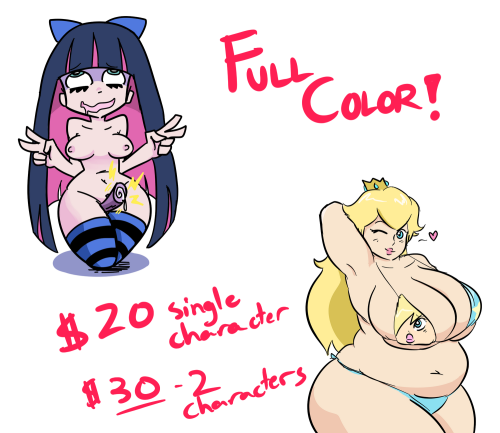 COMMISSIONS!Okay, so I’ve decided to open up commissions if anyone’s interested. The pictures are pretty self explanatory, and both the flat and shaded sketches have the same “Ū per extra character” rule. I do reserve the right to refuse any