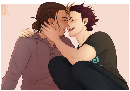 hachidraws:    “Asahi, you always blush when I kiss you…you nervous?” “c-cant help it I guess..” “Don’t be, I’ve got you.“  Happy (belated) Birthday Mary!! I’m sorry it’s a bit late, but congrats on making another lap around the