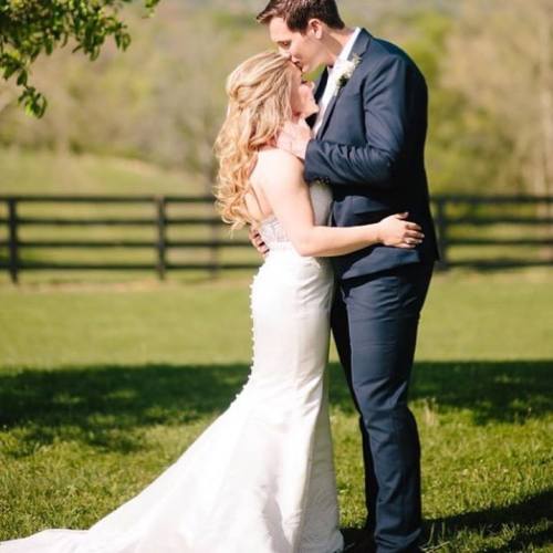 Shawn Johnson’s wedding. Wearing Olia Zavozina.