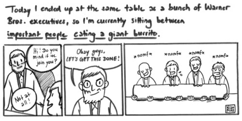 When I shared this comic on Twitter, writing “today I ended up at the same table as a bunch of Warne