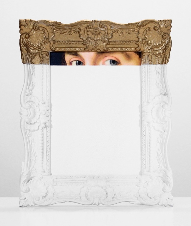chadwys:  Sight Line (spray paint on found print and frame, 2013) by Chad Wys (web/tumblr)