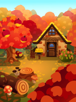 mayor-cutiecat: Colourful fall days~! It’s not quite fall yet, but it is my favourite season so I got a little ahead on things! I love all the mushrooms in animal crossing, and the mushroom furniture is one of my favourites to collect in new leaf. Now