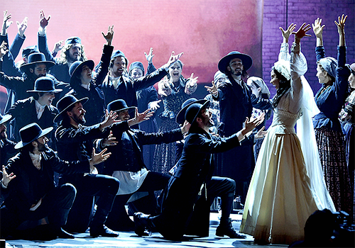 theatregraphics:The cast of ‘Fiddler on the Roof’ performs during the 70th Annual Tony Awards at The