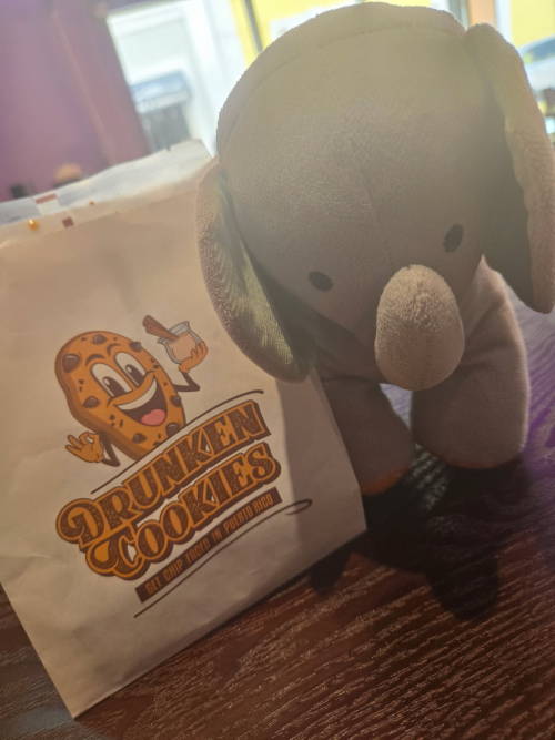 So I Allowed My Mom To Take My Plush Elephant To Puerto Rico With Her, And She's Having A Little Too