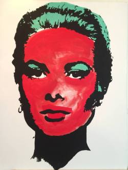 princessgracekelly1956:  ‘Mad Grace’ by Gage John Lazare (Acrylic and Spray Paint on Canvas. Two shades of red, with a copper rust green hair) 