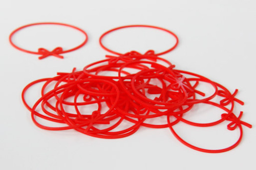 Japanese mizuhiki decorative knot-tying custom has made the leap to rubber, by Kokuyo