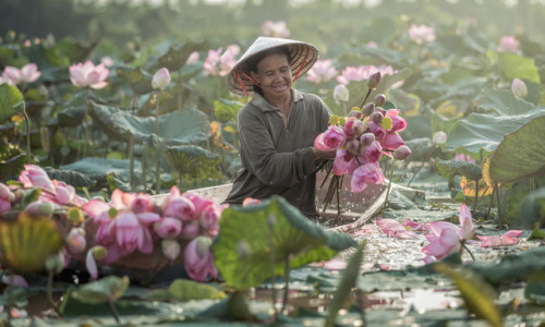 beautifulklicks: Thailand Lifestyle, lotus gardeners. Farmer harvest lotus flowersSUTIPORN SOMNAMTha