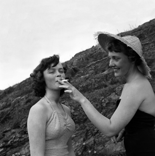 vintagenorway:Bathing suit models, Norway, 1954
