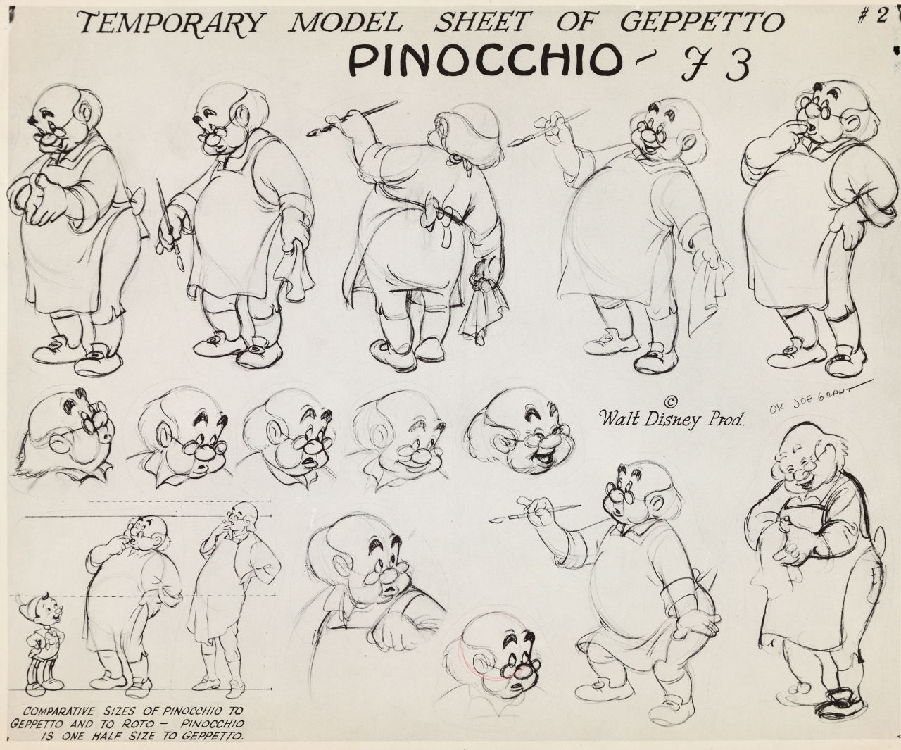 disney-universes:  Early development model sheets for Pinocchio Geppetto was gonna