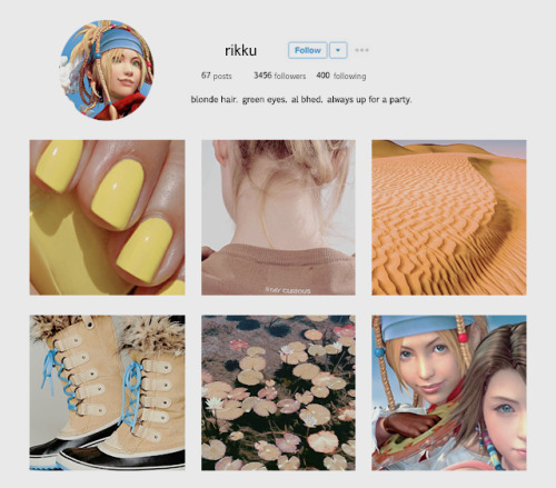 robbmadden:final fantasy ladies + instagram profiles (6/9)(inspired by)rikku