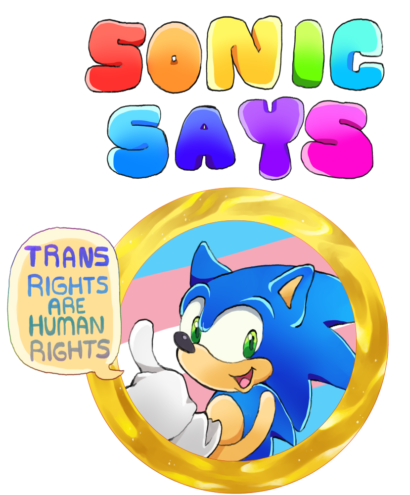 blynxee:    sonic says transphobia is no good!!! happy pride month!!!  you can buy