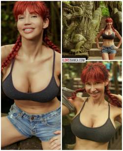 I am Jane,  who will be Tarzan? (exploring monkey forest in Bali) ❤ www.ilovebianca.com  #ilovebianca #biancabeauchamp #redhead #bali #breads by biancabeauchampmodel