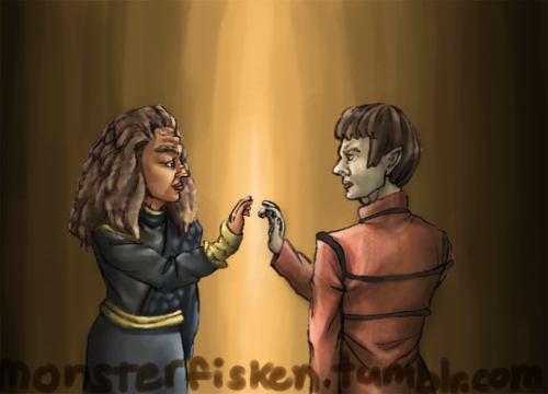 Pining Grilka/Cretak for @guardianofdragonlore for the @trek-rarepair-swap!