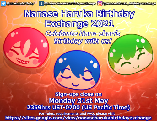 nanaseharukabirthdayexchange: Nanase Haruka Birthday Exchange 2021 sign-up period ends soon! As Fina