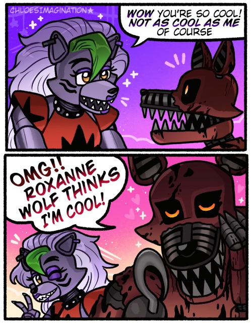 FNAF Nightmare Foxy Is A Huge Fan Of Roxanne Wolf,,