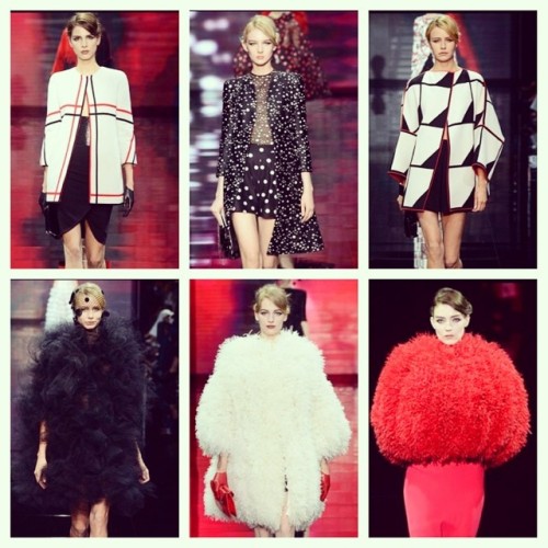 #instastyle #instafashion #inspiration #armaniprive #couture #fall2014 #outerwear #dreams #coats #jackets #geometric #volume #clean and #fluffy #chic #black #white #red #fashion #glamorous although @ownyourmess your #normakamali #coat is still my...