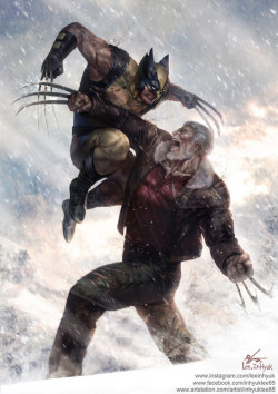 cyberclays:   Wolverine vs Old man Logan  - fan art by  InHyuk Lee  