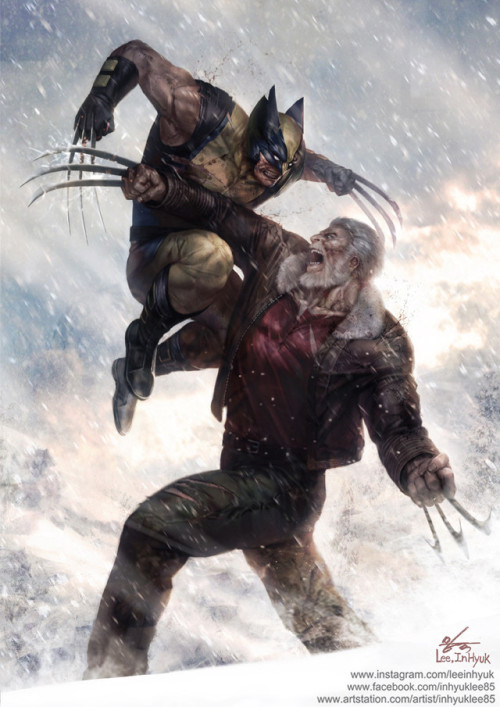 Porn photo cyberclays:   Wolverine vs Old man Logan