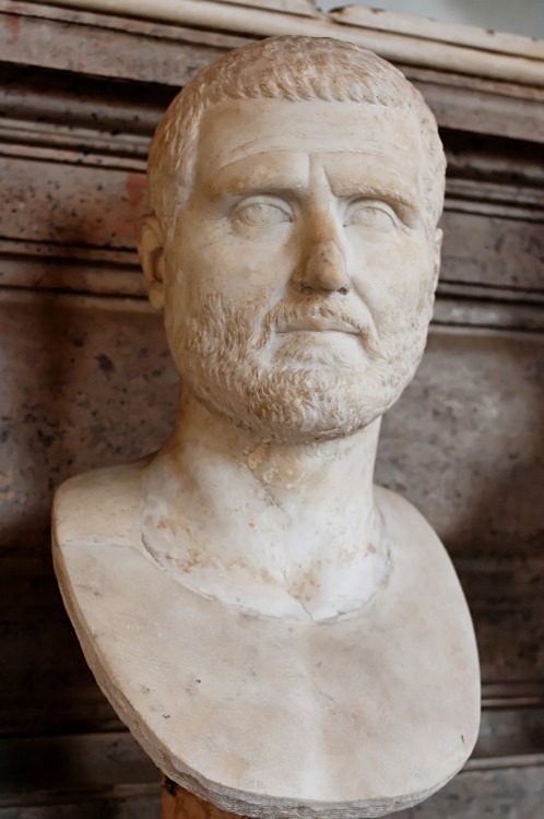 Marble bust of reluctant emperor Gordian I, who assumed the purple for brief period in 238 (22nd Mar