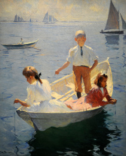 thehighlandrape:  Frank Weston Benson - Calm Morning (1904) Oil on canvas. 112.7 x 91.8 cm  