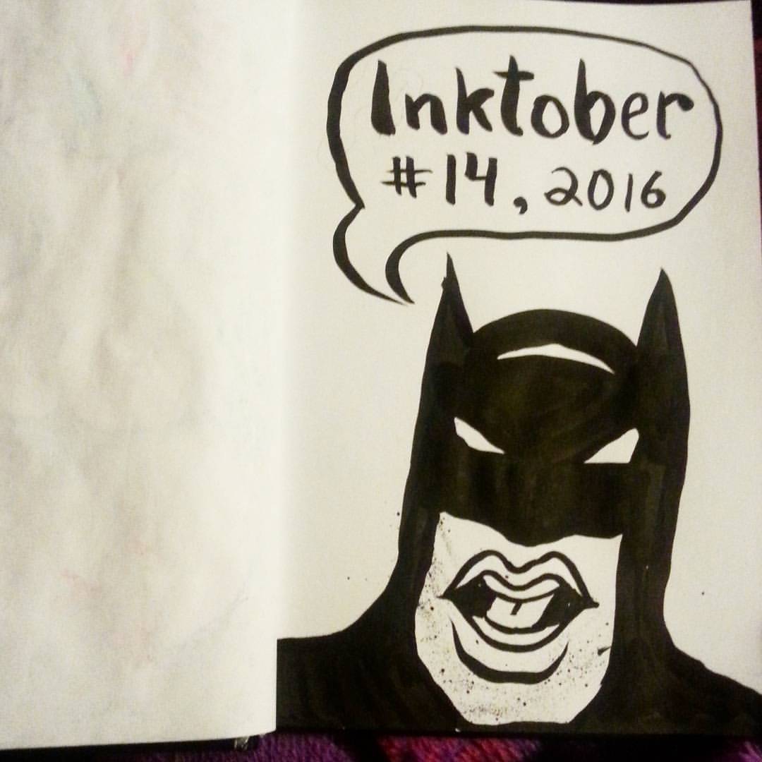 Inktober #14.  Batman wears hipster boxers. #ink #inktober #batman #artistsoninstagram