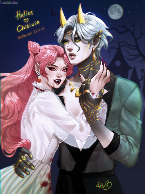 haloblabla:Halloween with Demon Helios and Vampire Chibiusa :)
