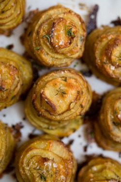 foodiebliss:  Parmesan Thyme Potato StacksSource: