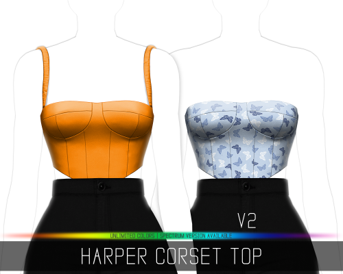 HARPER CORSET TOP Satiny corset top! Comes in two versions, with straps and without straps(V2) 55 sw